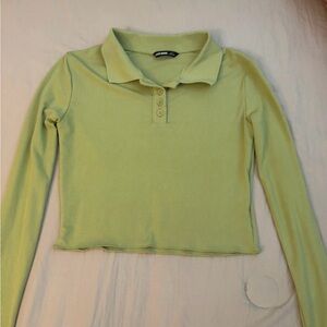 Chic Lime Green Button Down Shirt